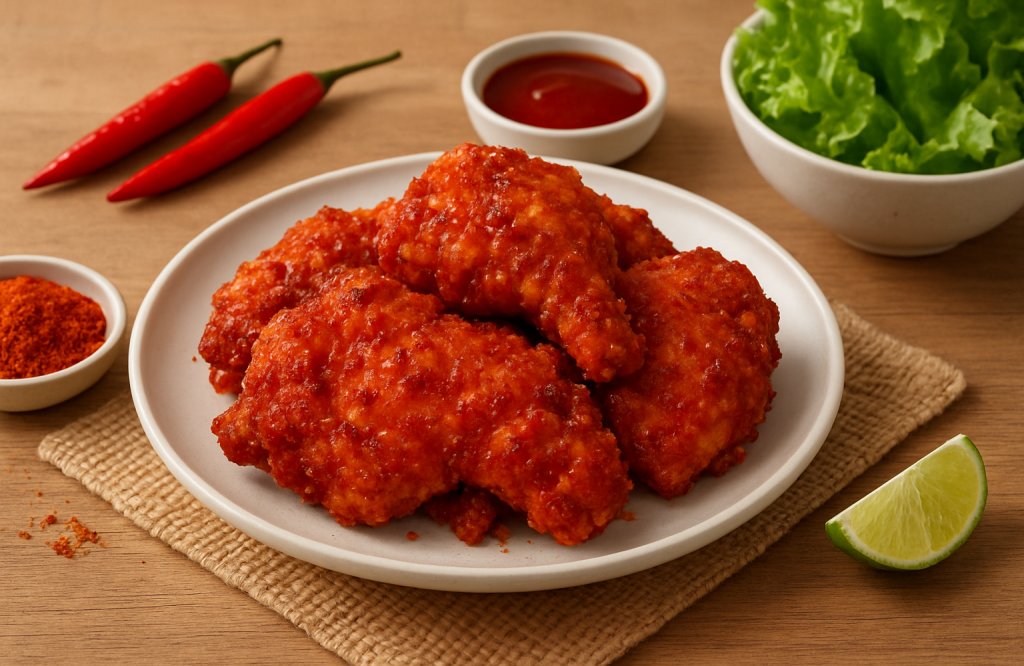 อกไก่ทอด รสเผ็ด